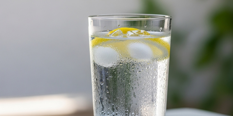Vaso de agua fresca para la hidratación